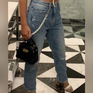 Flying Monkey Distressed Straight Leg Jeans